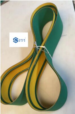 Cinghia Piatta in Gomma ad Alta Velocità, Cinghia di Trasmissione per Piallatrice per Lavorazione del Legno, Cinghia in Nylon Senza Giunture Giallo-Verde e Personalizzazione Cinghia Piatta in Nylon