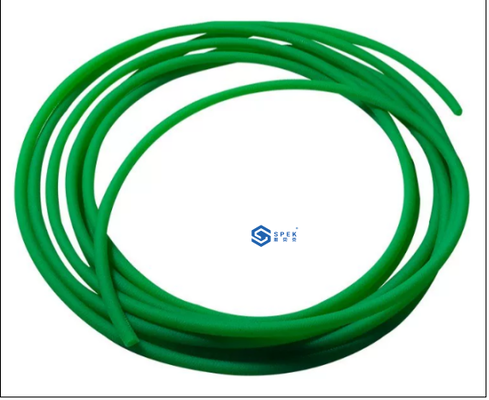 Nastro trasportatore rotondo con parte superiore ruvida in PU solido verde